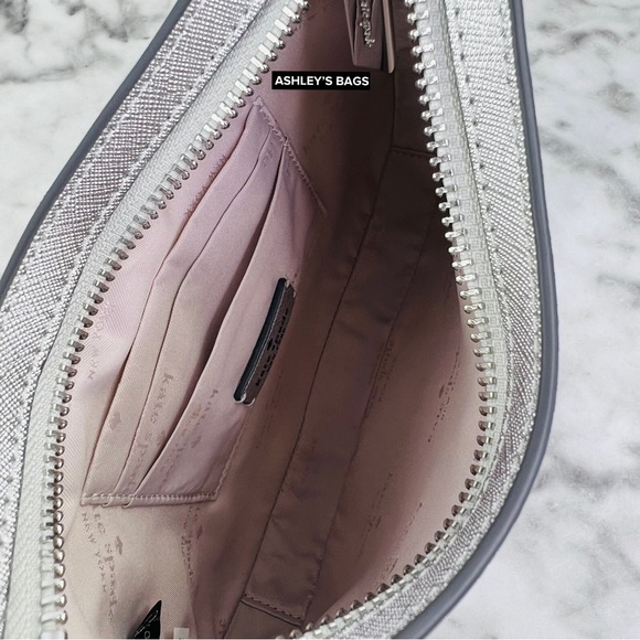 Kate Spade Glimmer Glitter Shoulder Bag In Silver - Picture 10 of 12